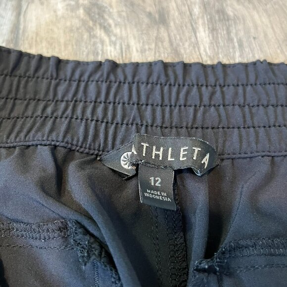 Athleta Chelsea Wide Leg Black Pants, Size 12, Featherweight Stretch - Picture 7 of 12